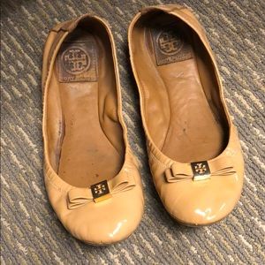 Tory Burch Eddie Logo Patent Leather Flats
